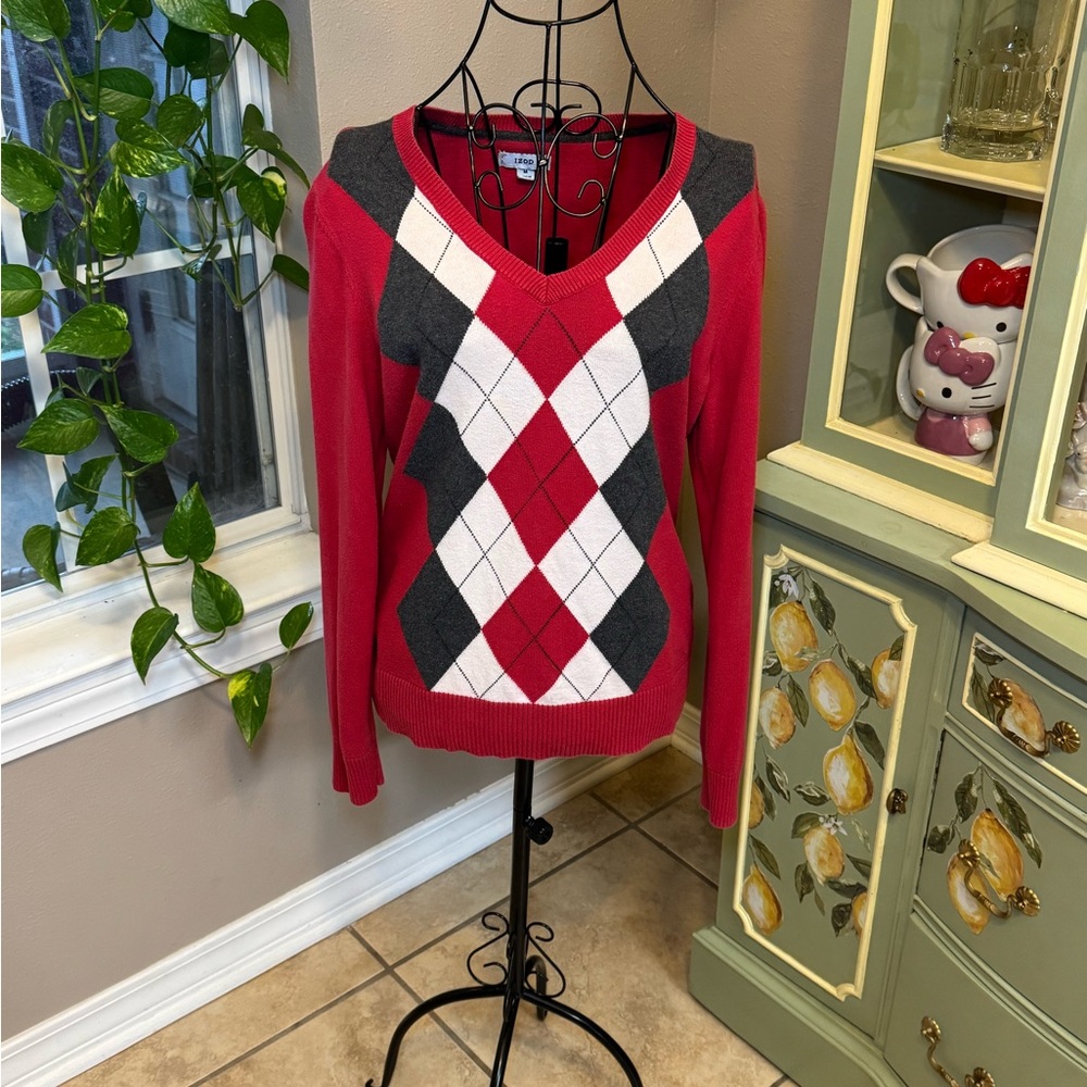 Izod Red V-Neck Sweater